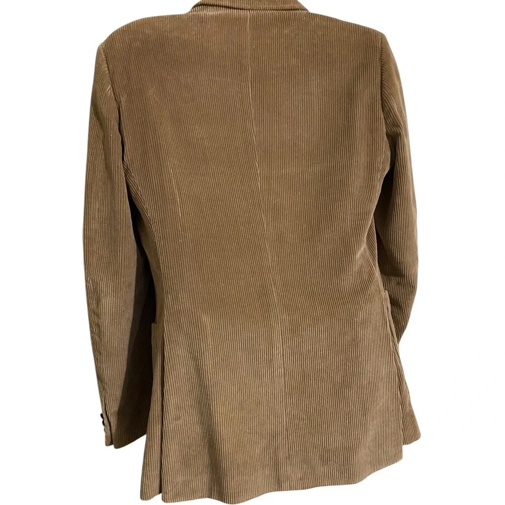 Vintage 1970s Corduroy Blazer Jacket Size‎ 42L Light Brown Tan Pockets Cotton